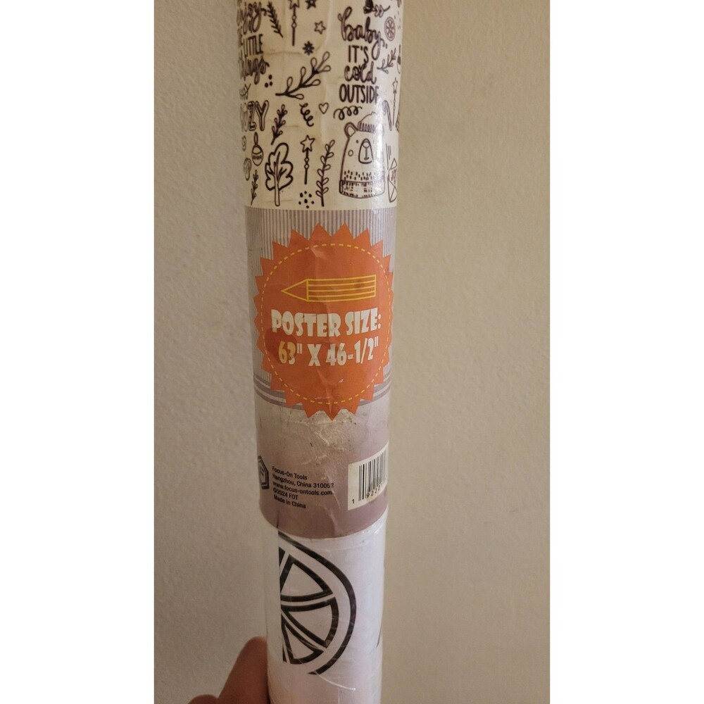 Edgeland Christmas Color-In Gift Wrap Paper Roll 63" x 46.5" Kids Activity Poste
